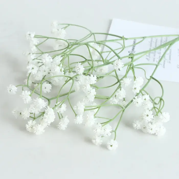 Fleurs artificielles gypsophile bon marché en plastique blanc rose bleu, accessoires d'arrangement d