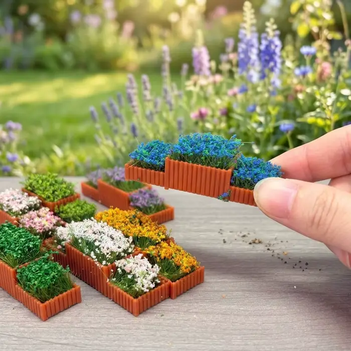 3 Pièces de Modèles de Jardins Miniatures