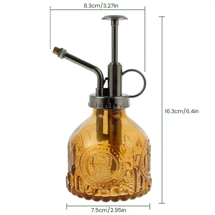Arrosoir vintage durable pour plantes en pot d'intérieur, bouteille en verre et buse en plastique, v