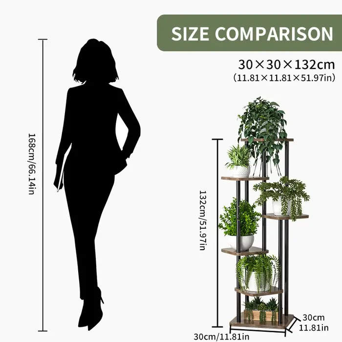 Étagère en bois pour plantes et fleurs