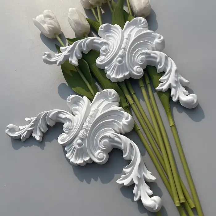Décoration florale d'angle français en PU