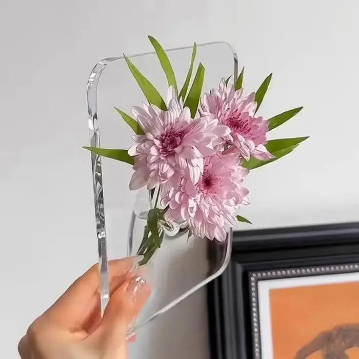 Vase à fleurs en acrylique transparent