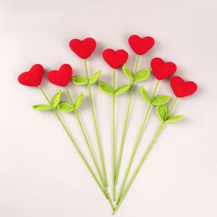Bouquet de cœur en Crochet fait à la main