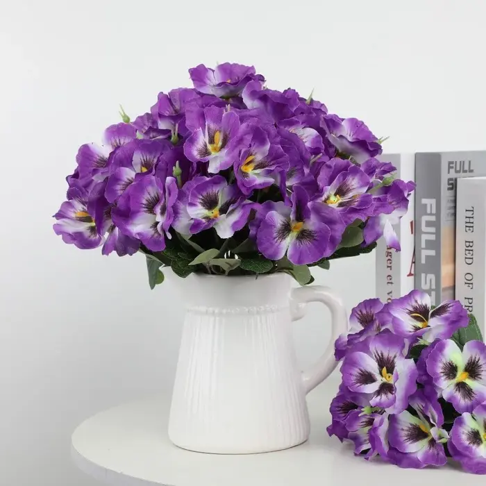 Lot de fleurs artificielles de primula de 32 cm