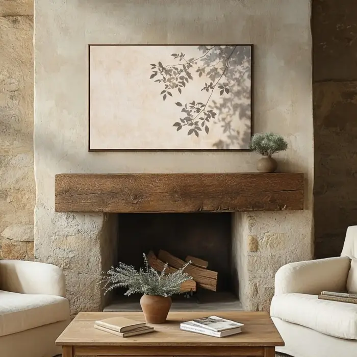 Affiches sur toile avec motif d'arbre de bouleau aux tons terreux