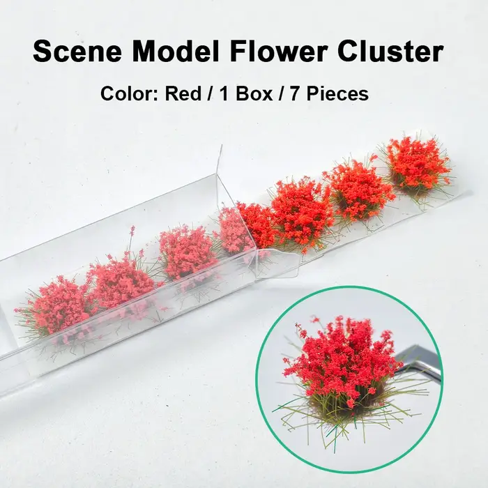 14 bouquets de fleurs miniatures artificielles pour la création de modèles DIY/aménagement de trains miniatures/micro-paysages/scénarios de wargaming