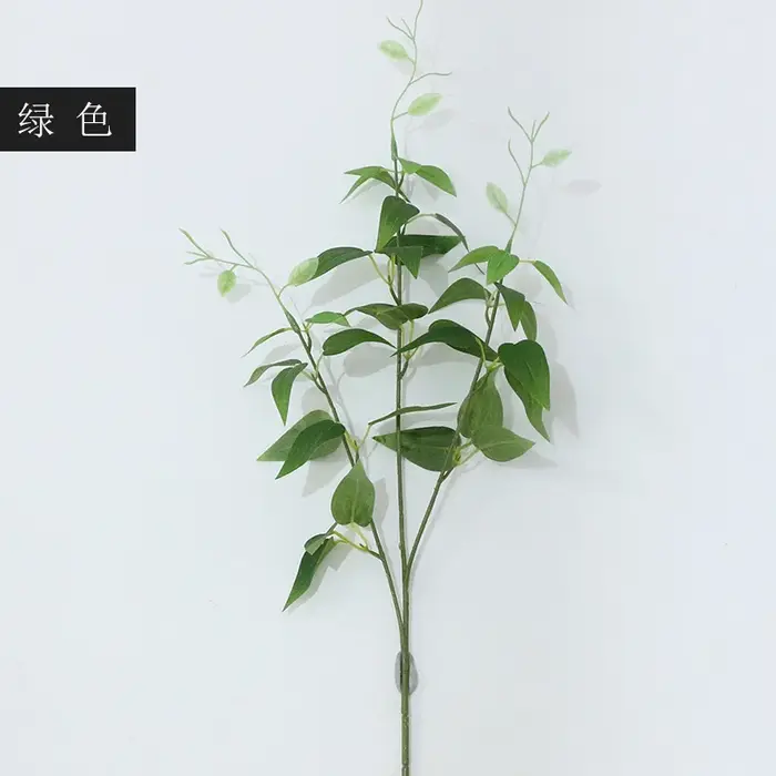 Feuilles d'alématite artificielles, 5 pièces, fausses plantes vertes, décoration murale en rotin pou