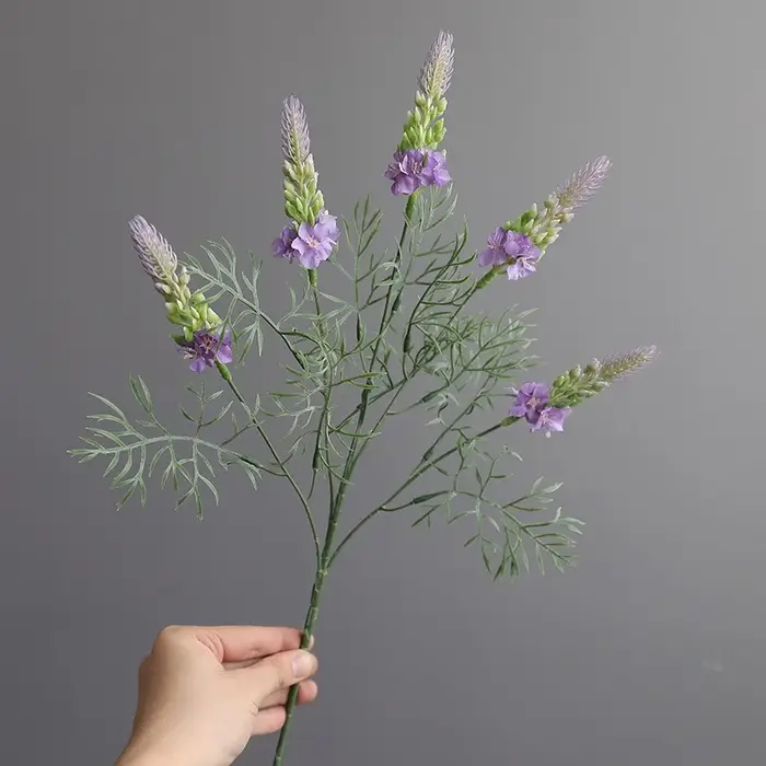 Spray floral artificiel de 24 pouces, motif lupin et lavande, pour décoration bohème, mariages, acce