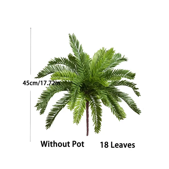 Plantes artificielles de palmier de 45 cm à 18 feuilles