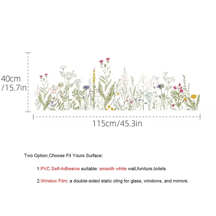 Autocollants muraux de fleurs sauvages pour dosseret de cuisine