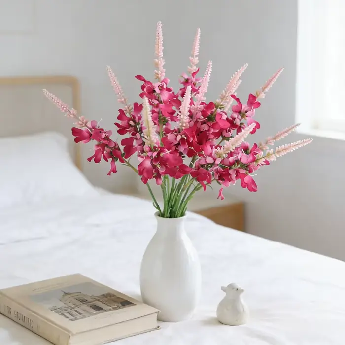 Herbe artificielle de lavande de 16,5 pouces pour la décoration intérieure et extérieure, mariages, hôtels, centres commerciaux, vitrines et accessoires de photographie