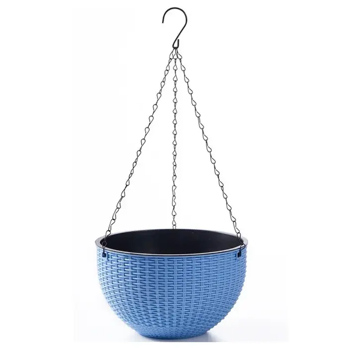 Pot suspendu en plastique imitation rotin