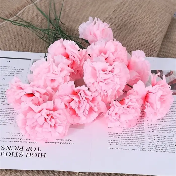 Fleurs de carnations synthétiques, plantes d'imitation, parfaites pour la fête des mères et la Saint
