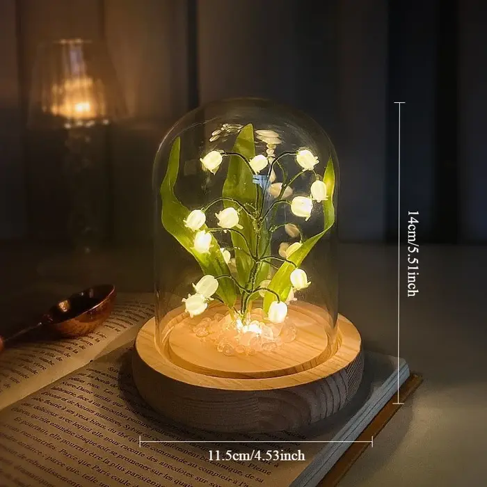 Fleurs artificielles bricolage créatif brillant à la main muguet veilleuse pour chambre décorative Festival cadeau d'anniversaire