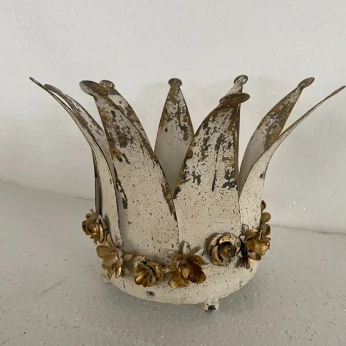 Pot de fleur couronne en fer