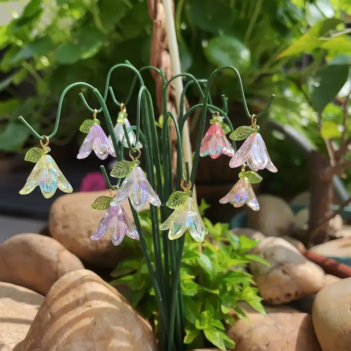 Ensemble de 10 pièces de décoration de jardin et kit de plantation imitation lys de la vallée