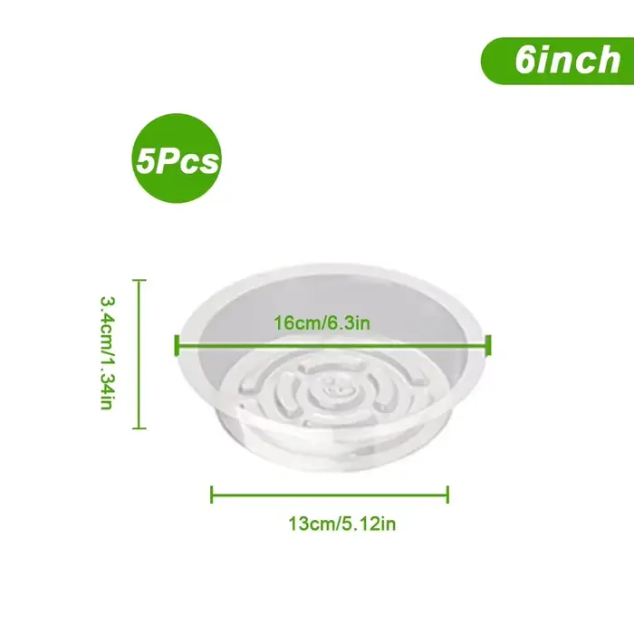 Soucoupe pour plantes de jardin, plateau d'égouttement transparent en plastique, Pot de fleur rond, 