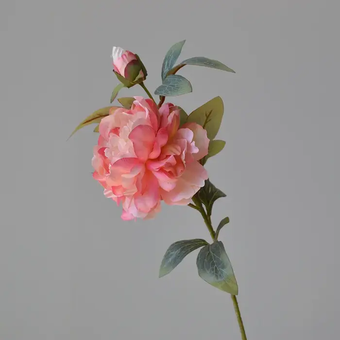 Grande branche de fleur artificielle de pivoine en soie, ornements d'arrangement floral de mariage, 