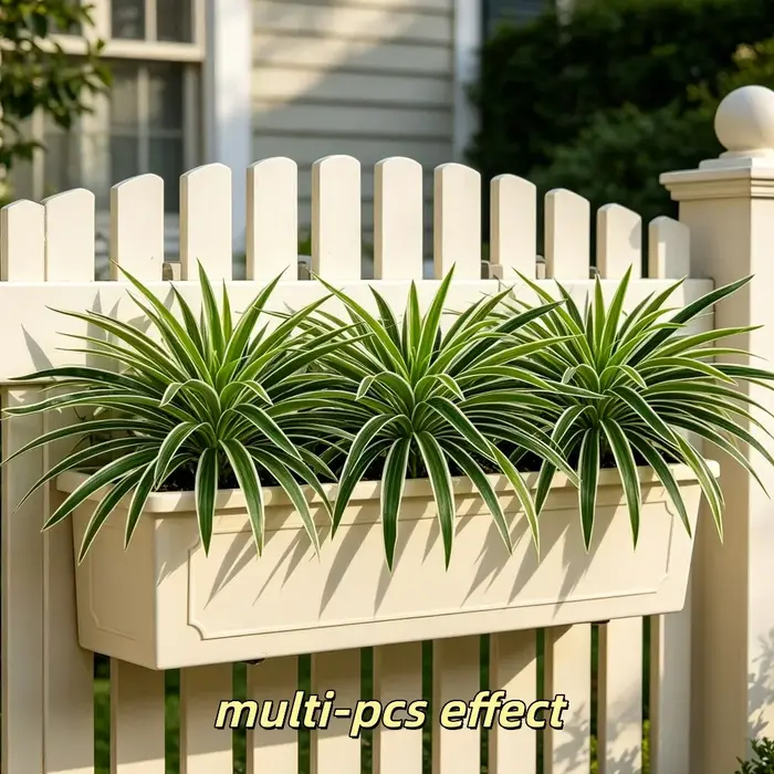 2 plantes artificielles en forme d'araignée, branches et feuilles luxuriantes pour plantes en pot et jardinières