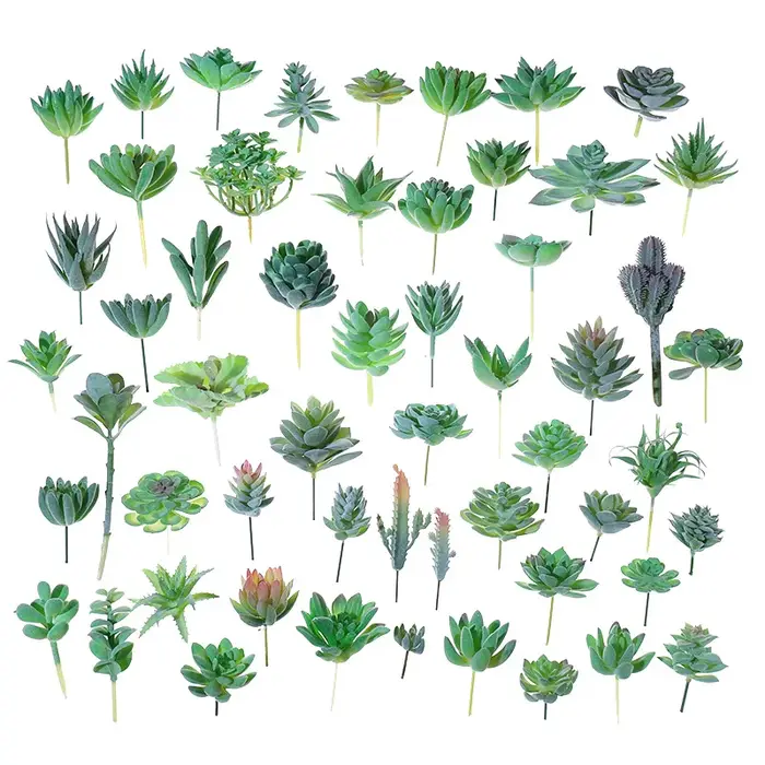 Plantes succulentes artificielles floquées vertes