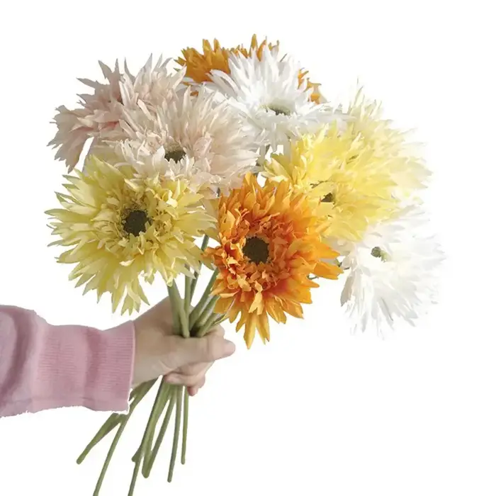 10 Bouquets de fleurs artificielles en soie Gerbera
