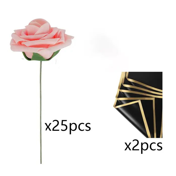 Rose rouge fleurs artificielles bricolage Bouquets 25 pièces ensemble PE Roses fausse fleur pour centres de table de fête de mariage décor cadeaux de saint valentin