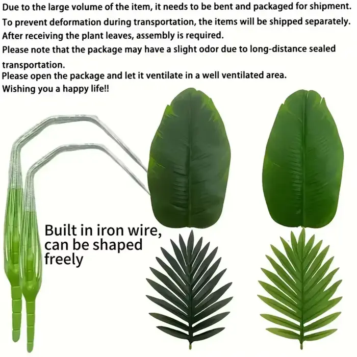 Arbres banane artificiels avec 48 feuilles tropicales réalistes
