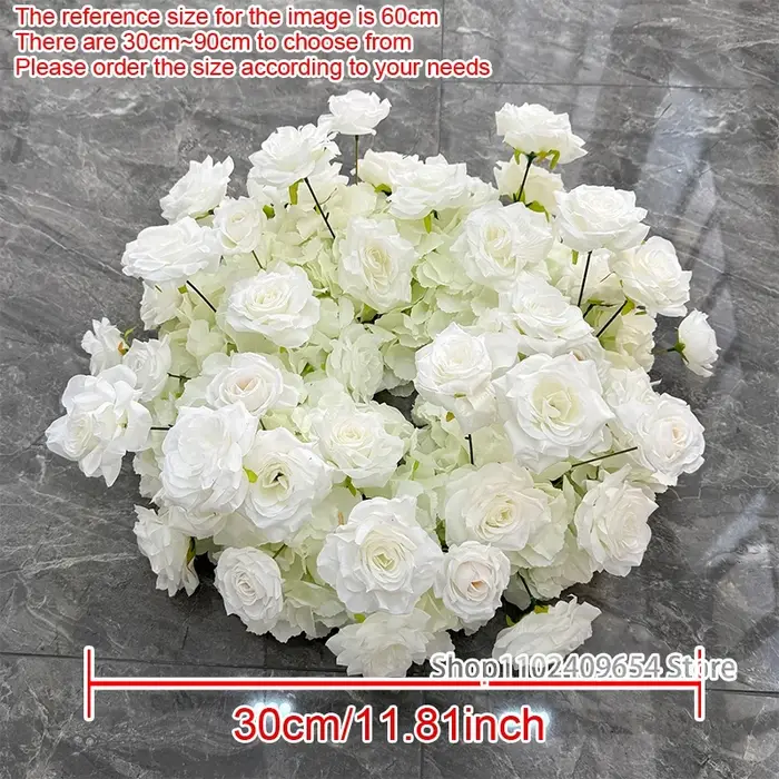 Arrangement floral 5D en pompons de roses et orchidées blanches pour arche de mariage, décoration en