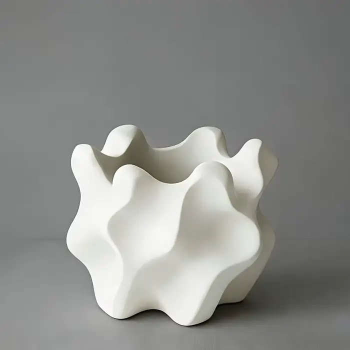 Pot de fleurs géométrique rétro moderne avec trou de drainage