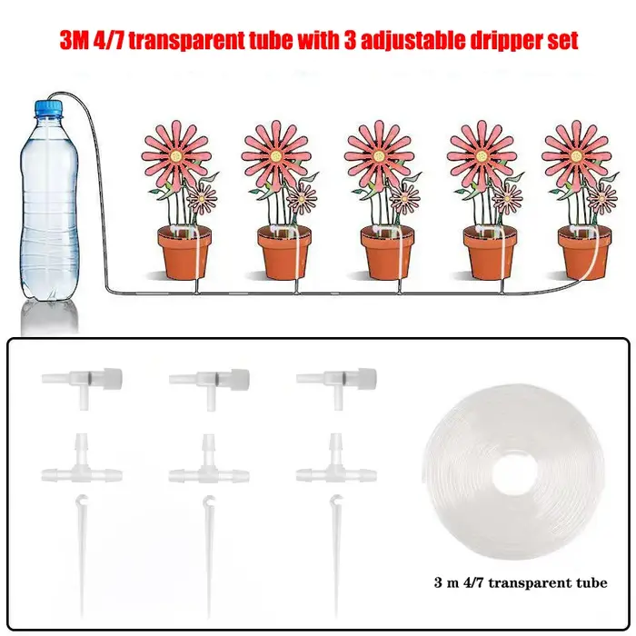 Kit d'irrigation goutte-à-goutte de jardin avec valve de régulation, dispositif d'arrosage pour plan