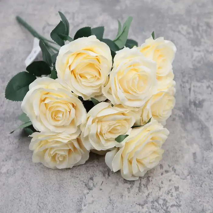 Rose bleue fleur artificielle 10 têtes grand Bouquet fleurs artificielles Roses