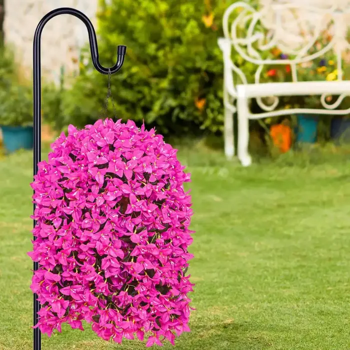 2 pièces suspendues artificielles bougainville réaliste fausse fleur fête de mariage jardin cour tenture murale
