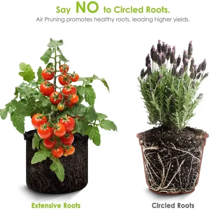 Grands sacs de culture de plantes non tissées, 15 à 100 Gallons, 2 pièces, avec poignées, Pots de pl