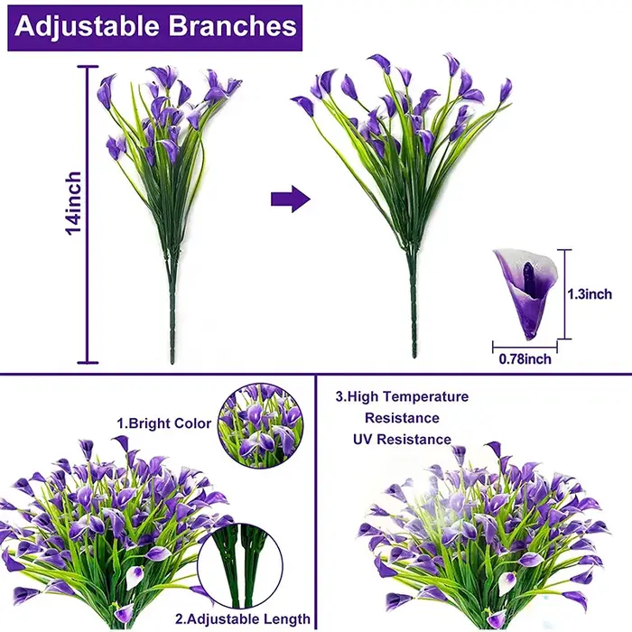 Fleurs artificielles Calla Lily fausses