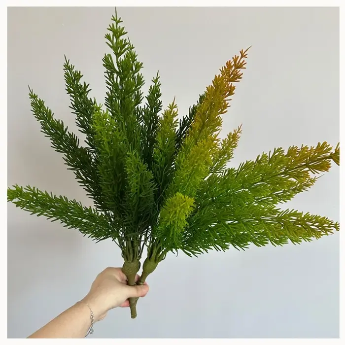 Lot de 3 plantes artificielles en plastique : Bouquet de plante verte simulation