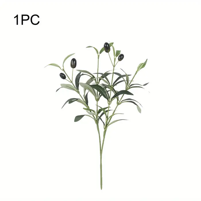 Tiges de fausses feuilles d'olivier, plantes artificielles de 15 pouces de hauteur, Branches d'olivi