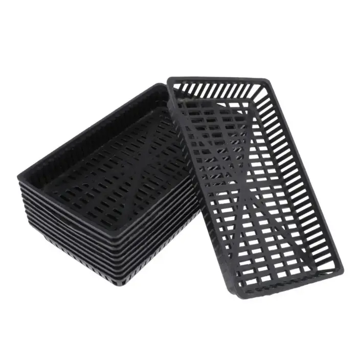 Panier de plantes aquatiques noires, 10 pièces, Pot de plantation d'étang