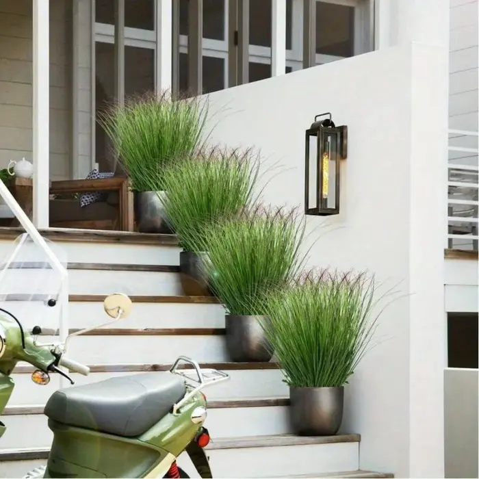 12 pièces d'herbe artificielle verte 40/70 cm