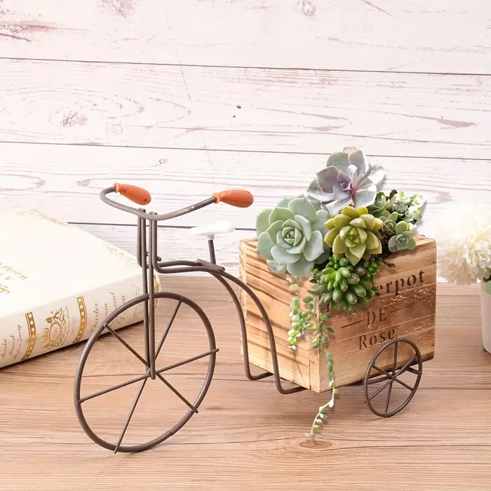 Support de plante de Tricycle en bois rustique Vintage-charmant