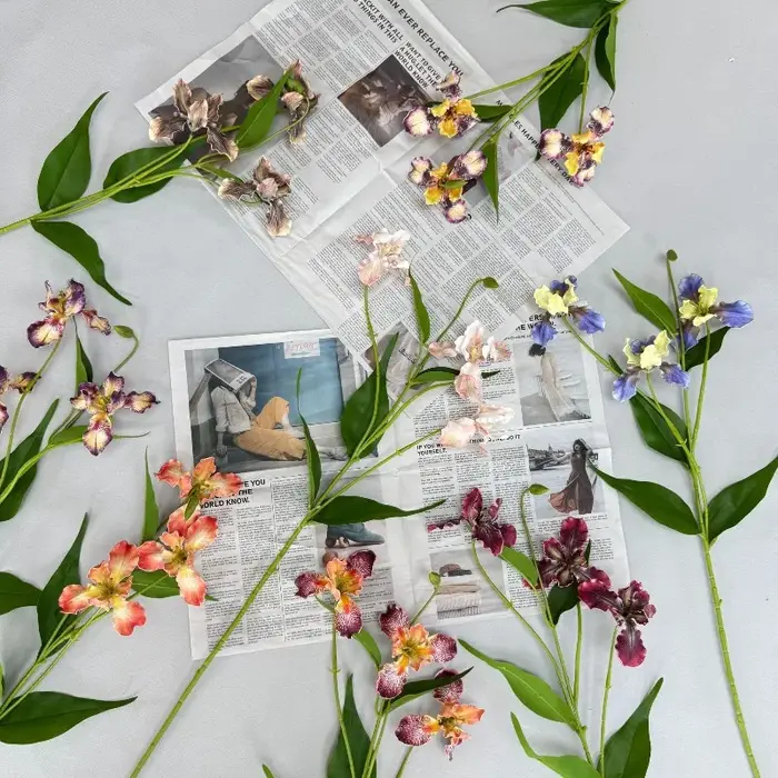6 pièces de fleurs artificielles en soie