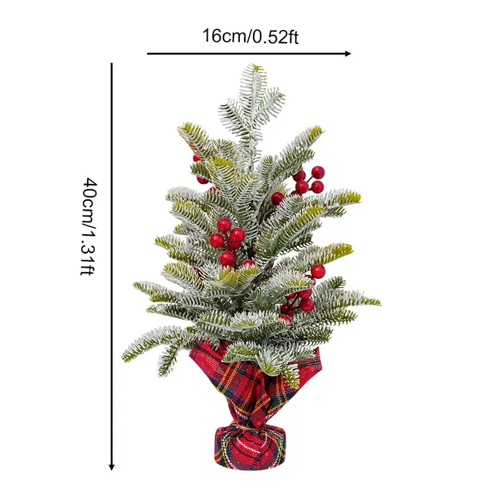 Angela fleur rouge baies pin aiguille Mini arbre de noël nouvel an maison Table chandelier décorations fenêtre affichage accessoire SD-0362