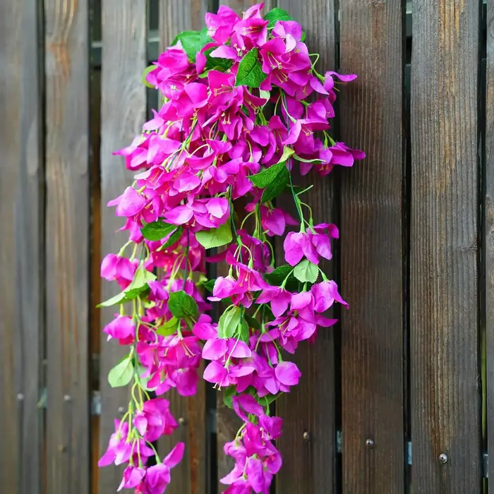 2 pièces de fleurs artificielles en soie de bougainvillier suspendues