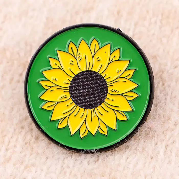 Broche en émail motif fleur, sensibilisation à la santé mentale, broches vertes, badges ronds, accessoires vestimentaires, bijoux de mode, cadeaux pour amis