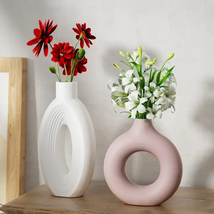 Moule en silicone pour vase en forme de donut nordique, pot à fleurs, mini vase pour arrangement floral, moule en plâtre et résine, décoration d'intérieur
