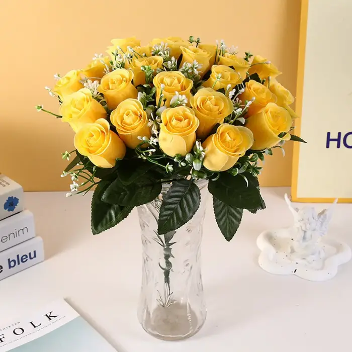24 Têtes de Fleurs Artificielles Mini 7 Couleurs pour la Saint-Valentin