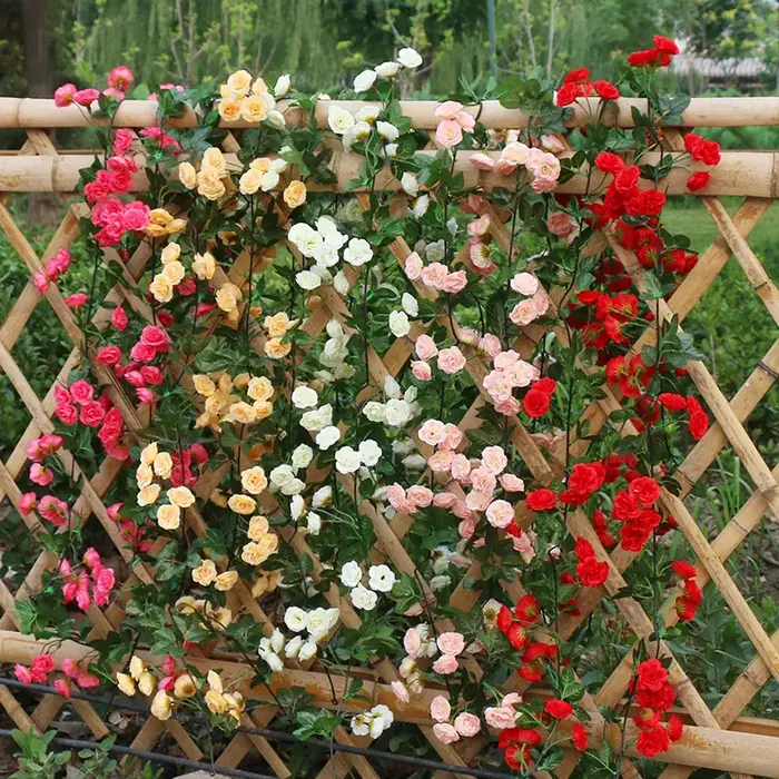 Zerolife guirlande de roses artificielles 1.8M 69 têtes fausses fleurs décor maison jardin mer jaune Parti décorations
