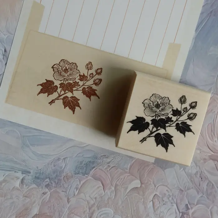 Ensemble de tampons en bois d'érable « Douze Dieux des Fleurs » – Matériel végétal pour la décoration de journaux, cadeaux, scrapbooking, bricolage et papeterie