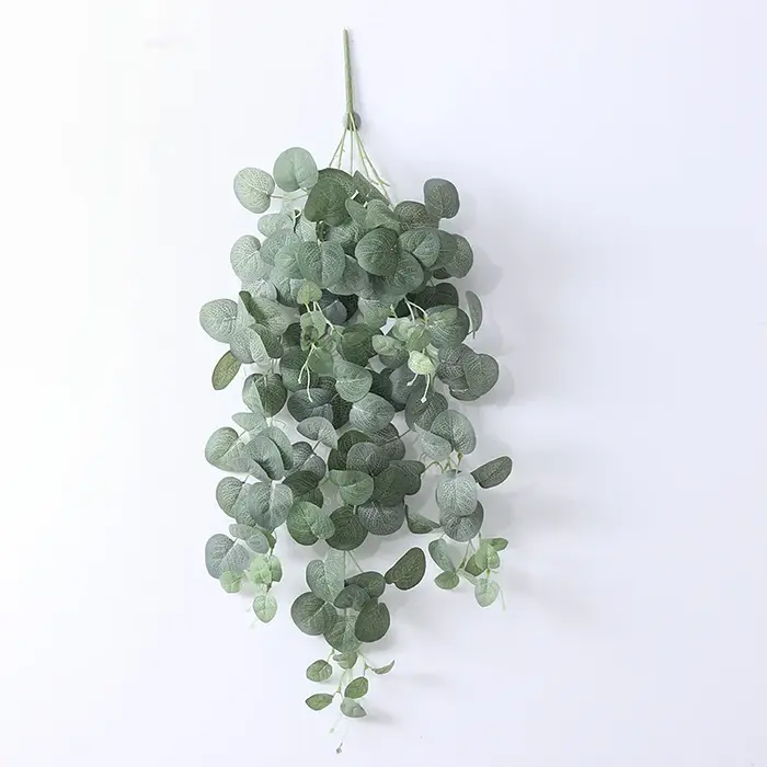 Plante artificielle d'eucalyptus en soie et rotin