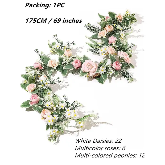 Rose artificielle fleur vigne 175cm pivoine marguerite guirlandes florales pour décor de fête de mariage centre de Table extérieur saint valentin