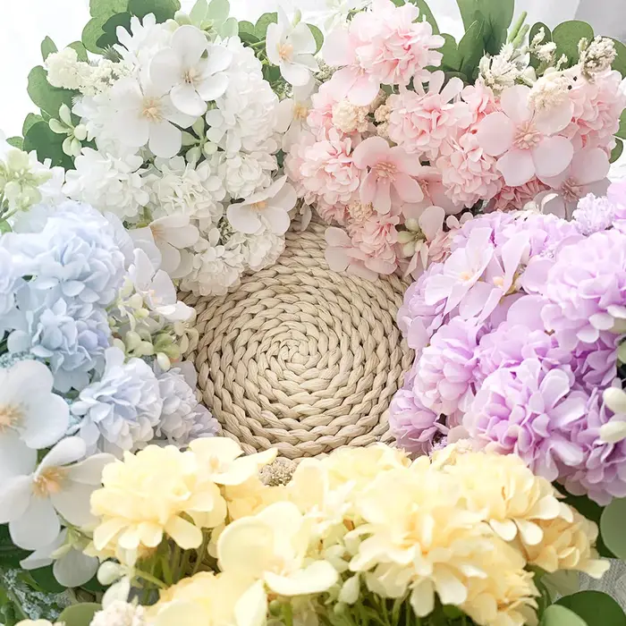 Bouquet de Pivoines et Hortensias Artificielles Bleues